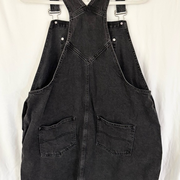 ASOS black Denim overall Dress size 16 - Picture 3 of 7